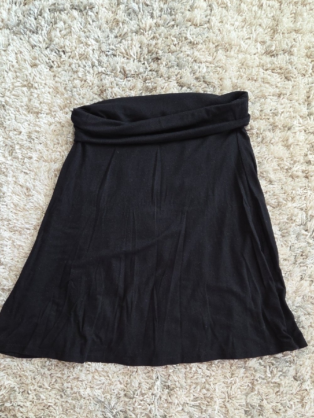 Old Navy Black Fold-Over Waist A-Line Skirt